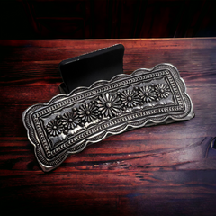 Western Faux Silver Hair Clip