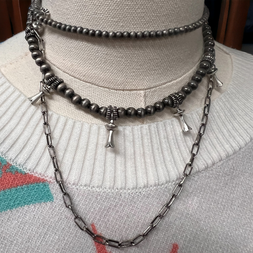 Faux Squash Necklace, choker, and paper clip necklace