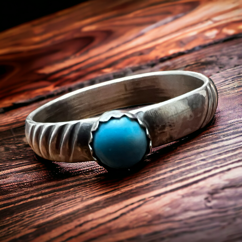 Kingman Turquoise Stacker Ring