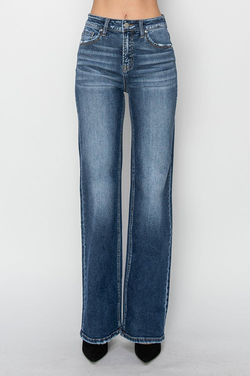 Risen High Rise Straight Jeans