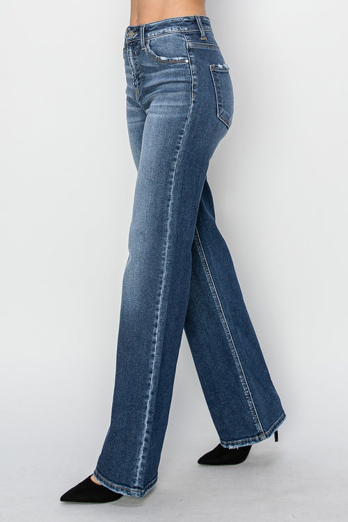 Risen High Rise Straight Jeans