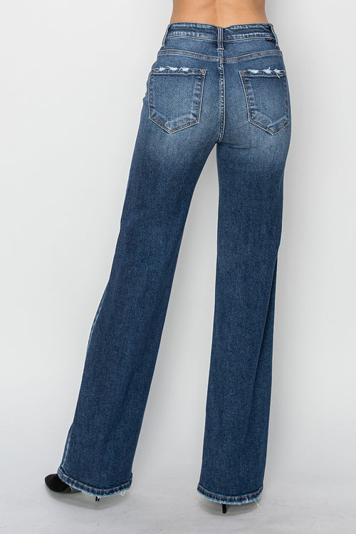 Risen High Rise Straight Jeans