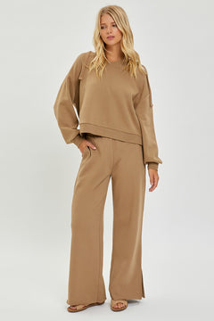 Risen Wide Leg Jersey Pants