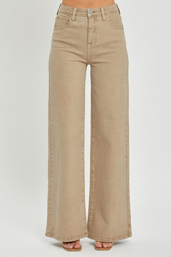 Risen Khaki High Rise Wide Leg Pant