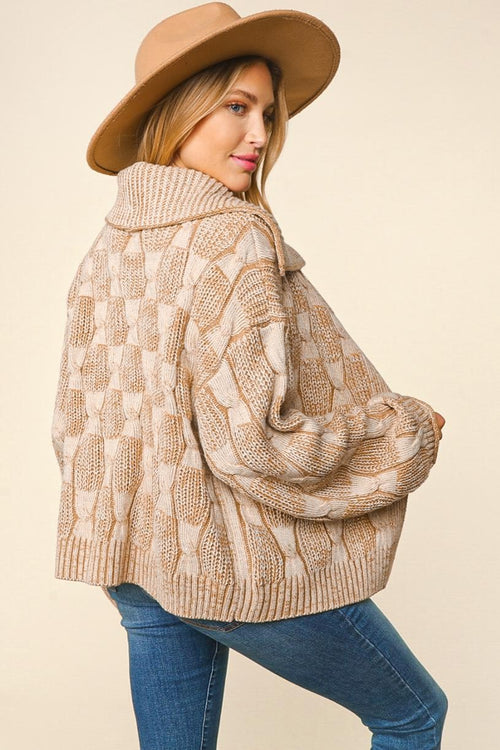 Cable Knit Open Cardigan