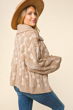 Cable Knit Open Cardigan