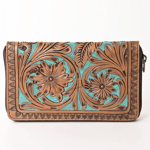 Tooled Genuine Leather Western Wallet