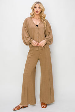 Risen Wide Leg Jersey Pants