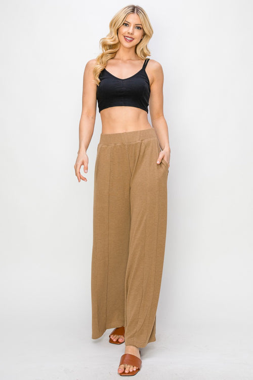 Risen Wide Leg Jersey Pants