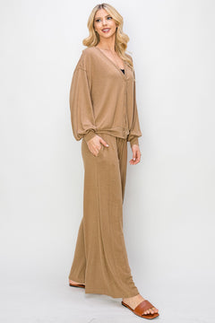 Risen Wide Leg Jersey Pants