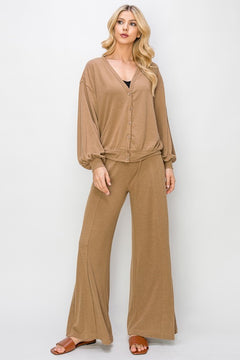 Risen Wide Leg Jersey Pants