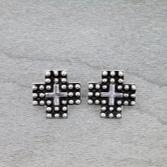 Checker Pattern Teardrop with Concho Dangle Earrings