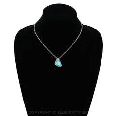 Western Faux Turquoise Pendant Necklace - 16 inch