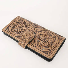 Tooled Genuine Leather Western Wallet