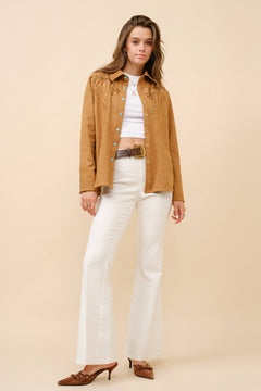 Suede Western Shirt Blouse