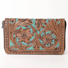 Tooled Genuine Leather Western Wallet