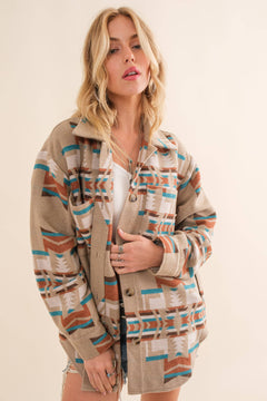 Aztec Pattern Button Up Jacket - Small and Med available