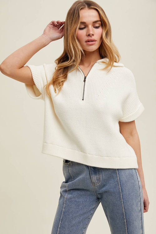 Agave Half - Zip Sweater - large remaining - Cowhide and Conchos