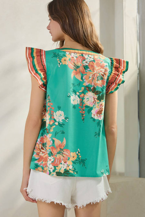 Albuquerque Floral Printed Blouse - Cowhide and Conchos
