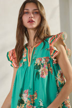 Albuquerque Floral Printed Blouse - Cowhide and Conchos