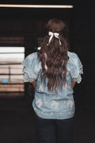 All Tied Up Bow Top - Cowhide and Conchos