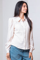 Amarillo Studded Yoke Blouse - Cowhide and Conchos