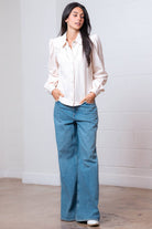 Amarillo Studded Yoke Blouse - Cowhide and Conchos
