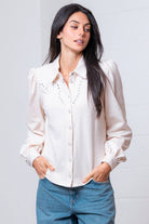 Amarillo Studded Yoke Blouse - Cowhide and Conchos