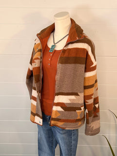 Aztec Soft Cozy Jacket - Small remaining - Cowhide and Conchos