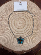 Barbed Star Necklace - 18 inch + 3 - Cowhide and Conchos