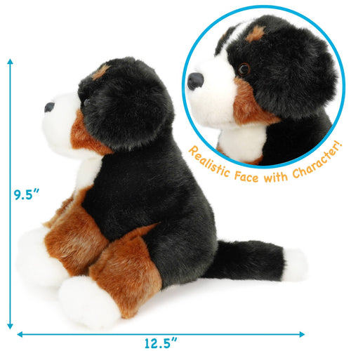 Bastien The Bernese Mountain Dog | 12.5 Inch Plush - Cowhide and Conchos