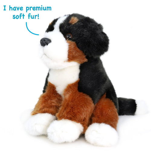 Bastien The Bernese Mountain Dog | 12.5 Inch Plush - Cowhide and Conchos