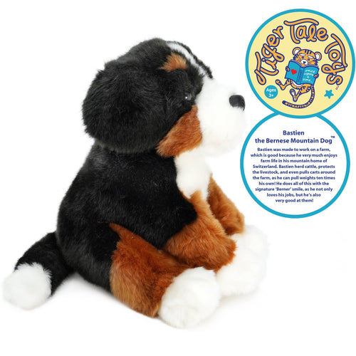 Bastien The Bernese Mountain Dog | 12.5 Inch Plush - Cowhide and Conchos