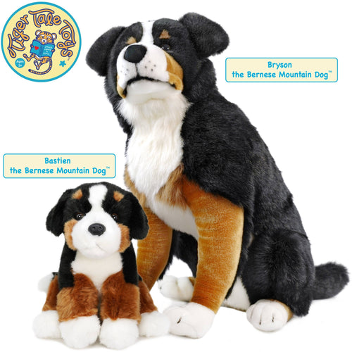 Bastien The Bernese Mountain Dog | 12.5 Inch Plush - Cowhide and Conchos