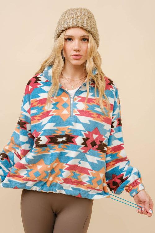 Santa Fe Fleece Zip Up Pullover