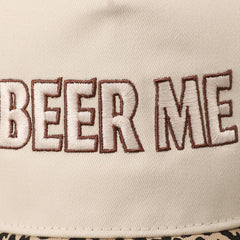 BEER ME Embroidered Trucker Hat - Leopard or Camo - Cowhide and Conchos
