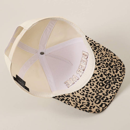 BEER ME Embroidered Trucker Hat - Leopard or Camo - Cowhide and Conchos