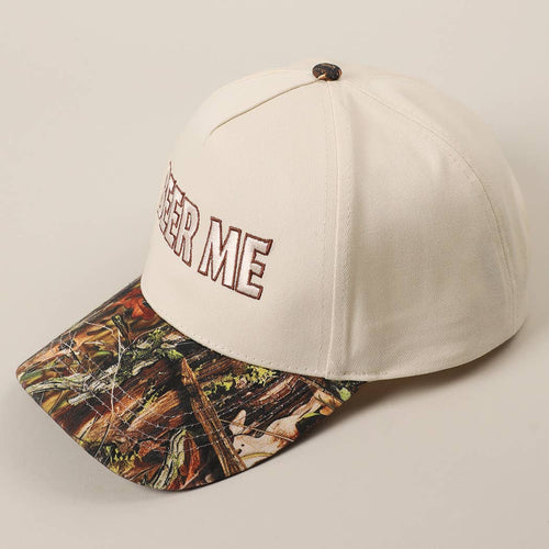 BEER ME Embroidered Trucker Hat - Leopard or Camo - Cowhide and Conchos