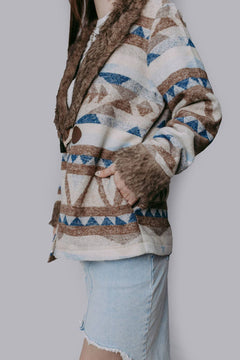 Belle of the West Fur Coat - Cowhide and Conchos