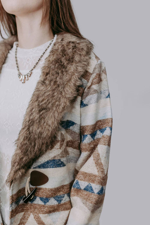 Belle of the West Fur Coat - Cowhide and Conchos