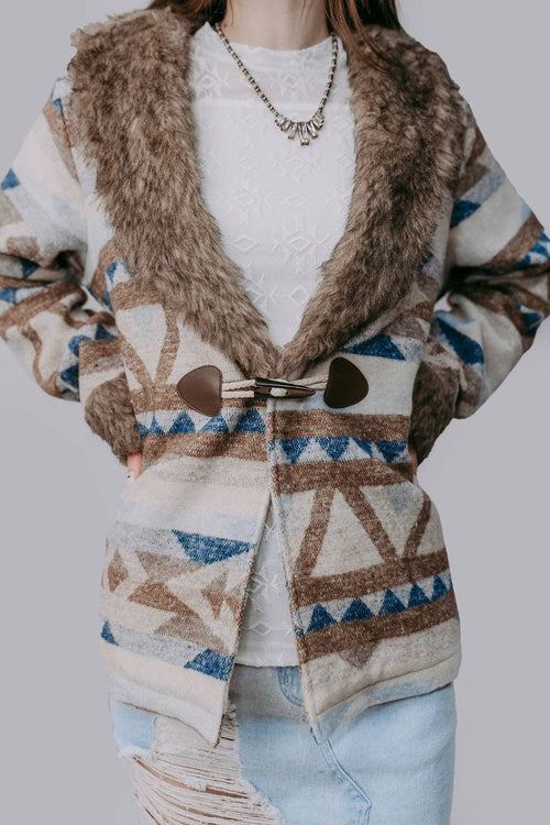 Belle of the West Fur Coat - Cowhide and Conchos