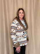 Belle of the West Fur Trimmed Coat - Cowhide and Conchos