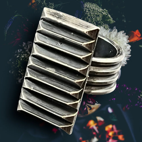 Beth Dutton style ring by Cowhide and Conchos - A POWERFUL solid sterling ring - Cowhide and Conchos