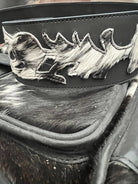 Black and White Hair on Hide Crossbody Diaper Bag - Cowhide and Conchos