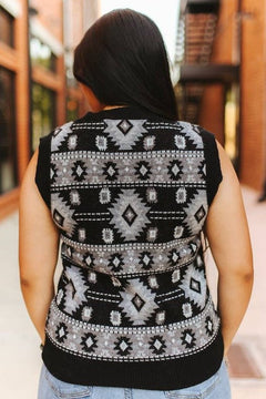 Black Knit Sweater Top - Cowhide and Conchos