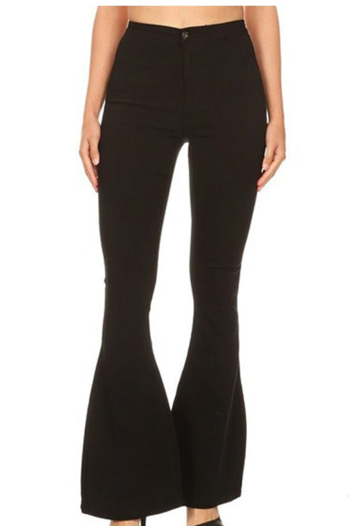 Black Super Stretch Bell Pant - Small, Med, and Large remaining - Cowhide and Conchos