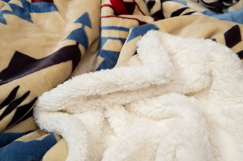 Blue River Plush Throw - Cowhide and Conchos