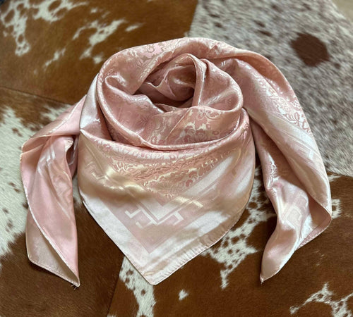 Blush Pink Jacquard - Cowhide and Conchos
