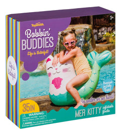 Bobbin' Buddies Inflatable Mer Kitty Water Floatie - Pool Toy - Cowhide and Conchos