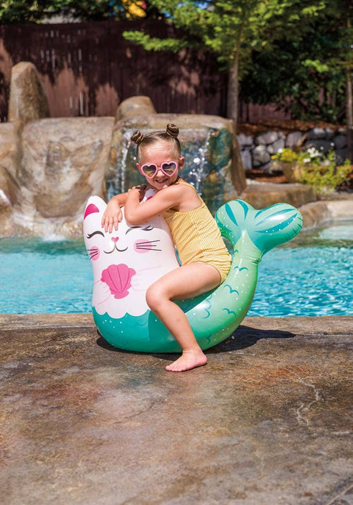Bobbin' Buddies Inflatable Mer Kitty Water Floatie - Pool Toy - Cowhide and Conchos